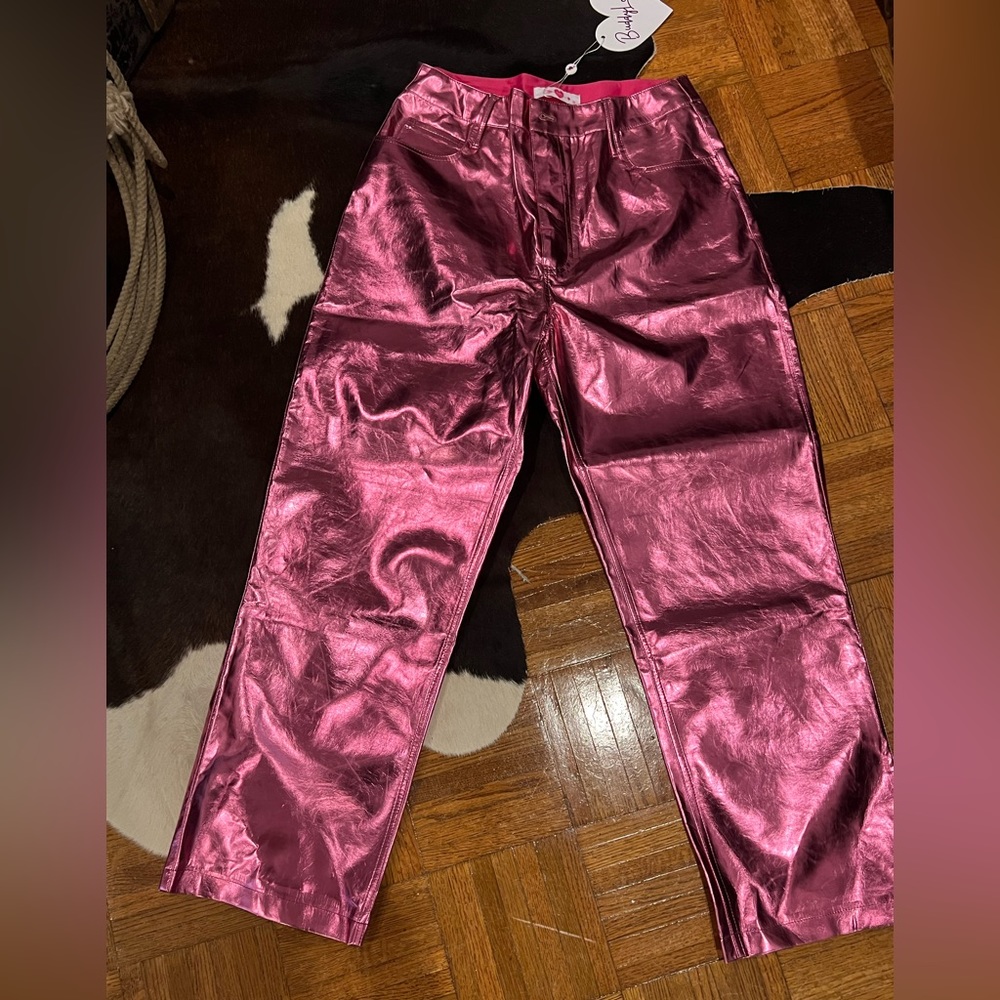 Hot pink metallic Buddy Love pants.